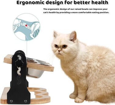 Набір мисок для котів та цуценят 3 шт. з регульованою висотою - Ергономічна годівниця з нержавіючої сталі