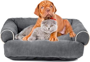 Крісло-лежанка для котів та собак PETCUTE, ортопедичне, з неслизьким дном, сіре