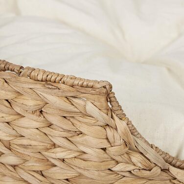 Кругле ліжко для собак та котів Relaxdays, 15 x 49 см, з мореної трави, натуральний колір/кремовий