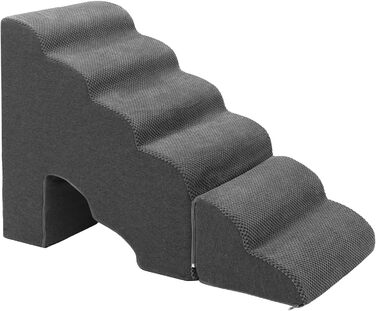 Східці для собак A.FATI 60 см, 6 сходинок, для ліжка, рампи для пружинного матрацу, неслизькі, для маленьких/травмованих собак та котів, темно-сірий колір