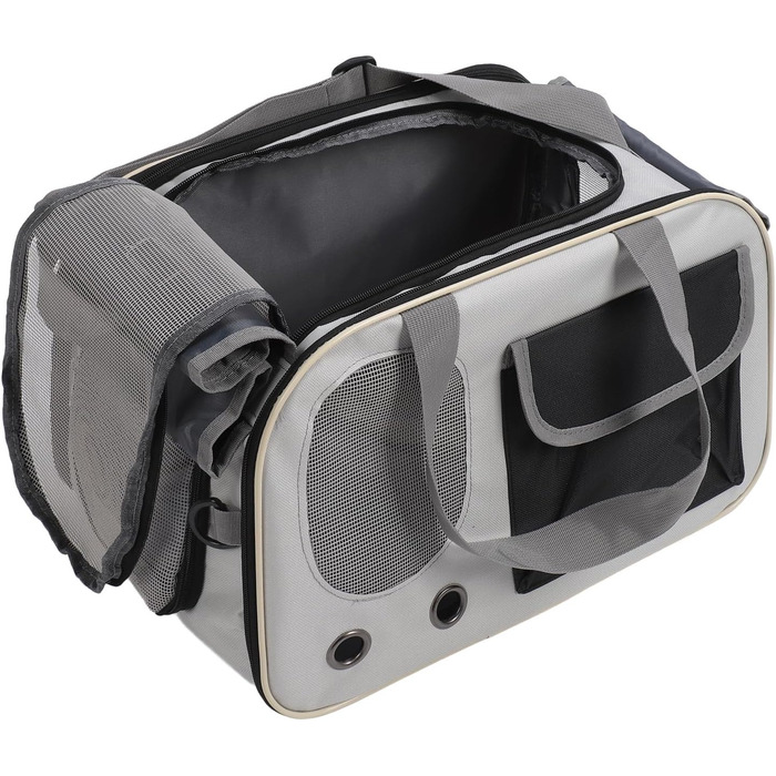 Транспортна переноска для котів та собак LUCKDANO, складана, з регульованим ременем, міцна, стильна (BLACK)