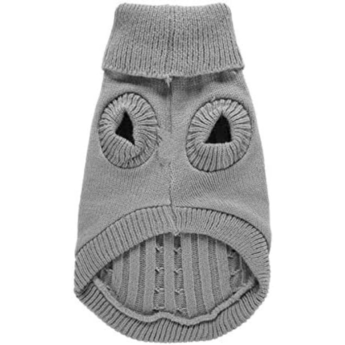 Теплий і зручний собачий светр з ролетним коміром, сірий, розмір M, акрил