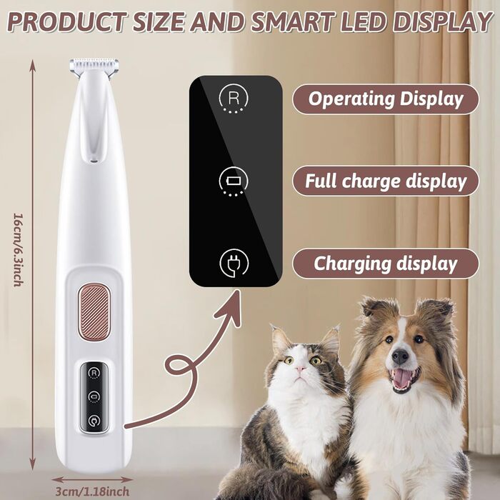 Триммер для стрижки кігтів Paw Trim Pro: безшумний електричний триммер для собак та котів з гребінцем від бліх