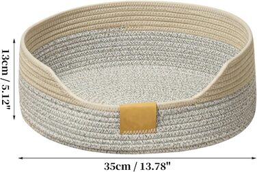 Кішечка-гніздище, плетений кошик для кота, 50 см, сірий хакі, Fatbarer