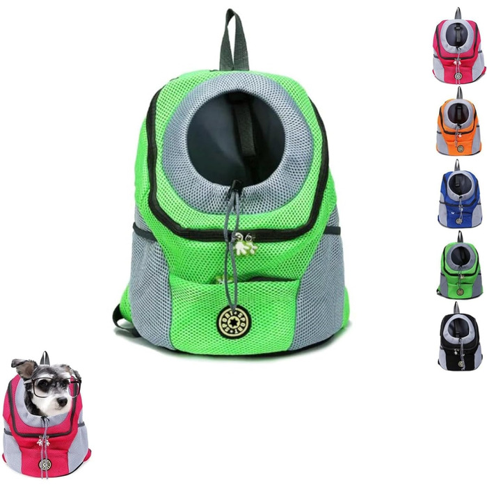 Рюкзак для собак літній, для великих собак, для походів (L, зелений)