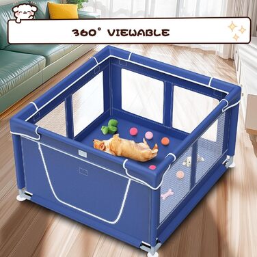 Вольєр для собак HOHOMETIC 42x42 дюймів, вольєр для цуценят з воротами, для малих та середніх собак, вольєр для домашніх тварин для використання в приміщенні та на вулиці, блакитний