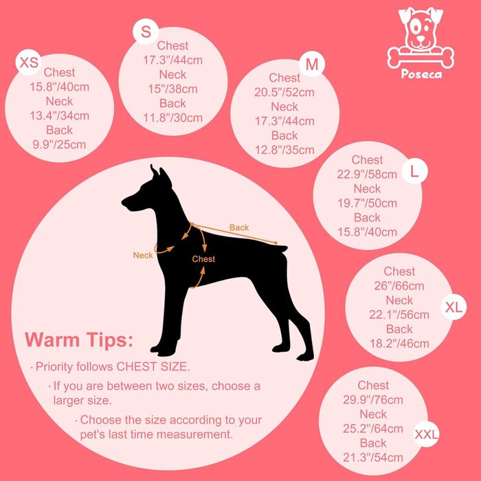 Водонепроникний зимовий одяг для собак та котів Poseca, червоний, XS