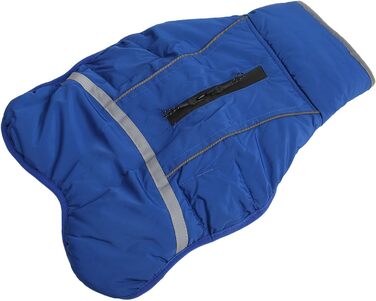 Зимовий одяг для тварин, тепла куртка для собак, плюшевий нашийник з нейлону для маленьких та середніх собак з світловідбиваючим дизайном (блакитний, XXL)