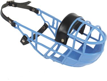 Нашийник-маска для грейхаундів (101) - легкий, дихаючий, безпечний, для прогулянок, до ветеринара, захист від отруєння, міцний, блакитний