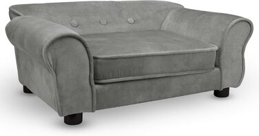 Диван для домашніх тварин MG Design сірого кольору – міцний дерев'яний каркас, м'яке оздоблення, легкий у догляді – диван для собак та котів, готовий до використання.