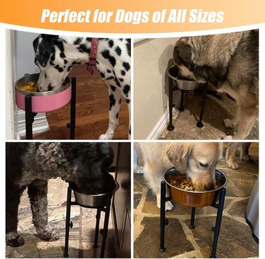 Підвищений годівниця для собак з регульованою висотою та шириною, металева миска для води/корму, підставка для собак великих, середніх та маленьких порід (миска не входить до комплекту)