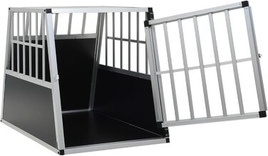 Транспортна переноска для собак Gecheer, складана переноска XXL для великих собак, алюміній та MDF, 65 x 91 x 69,5 см, для безпечного транспортування в автомобілі