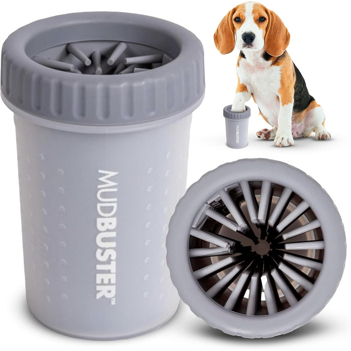 Dexas MudBuster: портативний очищувач лап для собак, силіконовий, середній, сірий