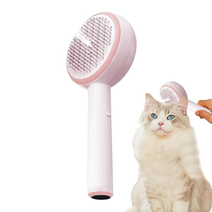 Щітка для догляду за котами з водою, для довгошерстих котів, рожева