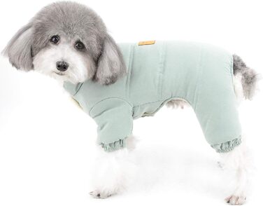 Теплий плюшевий халат для собак та котів, халат-піжама для маленьких собак, теплий костюм для чихуахуа, зелений, XXL (40x52 см)