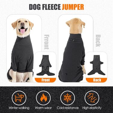 Теплий зимовий піджак для собак Lianziau з флісу, зелений (M, сірий)