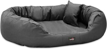 Ортопедичне ліжко для собак Tierlando® ARES з поліестеру з вийманою віско-матрацом, 125x105 см, сірий