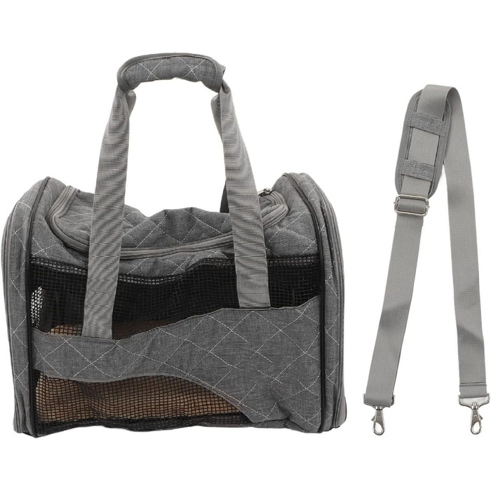 Транспортна переноска для тварин: собак, котів, цуценят (складні, дихаючі, сірі)