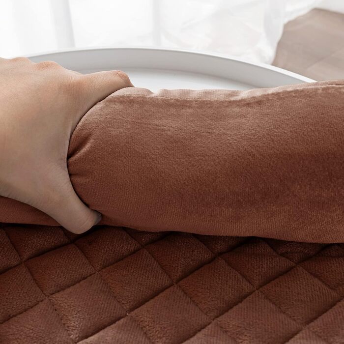 М'яке ліжко-софа для собак та котів з велюру, 75x120 см, колір кавовий