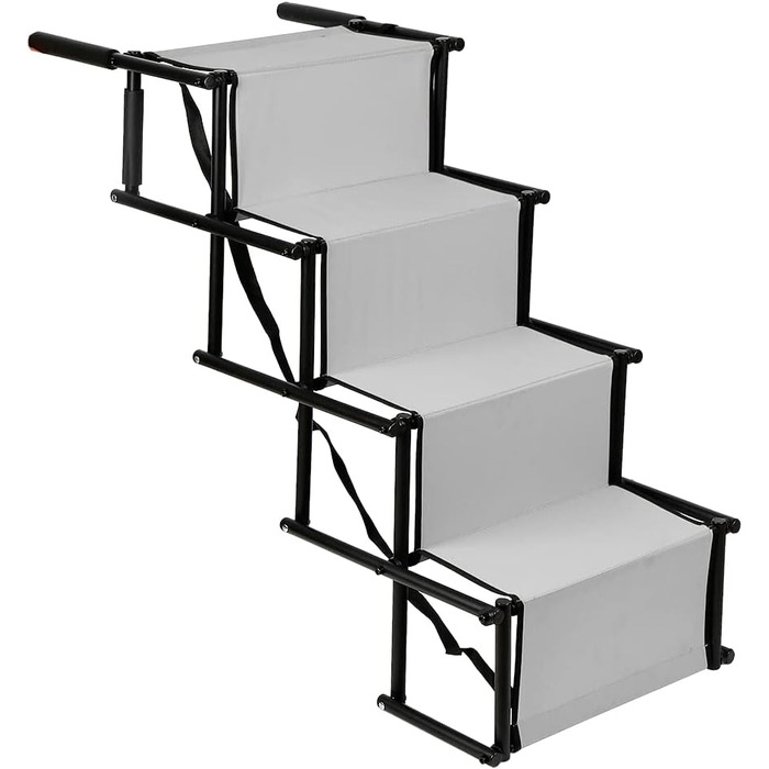 Сходи для собак - пандус для автомобіля, захищає суглоби, складається, 139x45x76 см (чорний/світло-сірий)