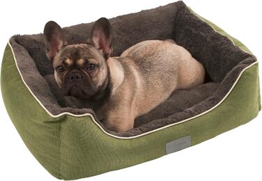 Ліжко для домашніх тварин Kerbl Samuel: м'яке ліжко для собак та котів, сірого кольору, 50x40x15 см, знімний двосторонній подушкою, бавовна, можна прати при 30°C