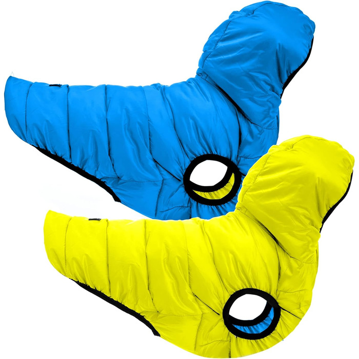 Ветровка для собак Pawtitas, вітронепроникна, водовідштовхувальна, чорно-блакитна, для великих порід, з кишенею, XX-Large