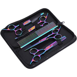 Професійний набір ножиць для грумінгу тварин, нержавіюча сталь, для собак та котів. Ножиці для стрижки та проріджування шерсті