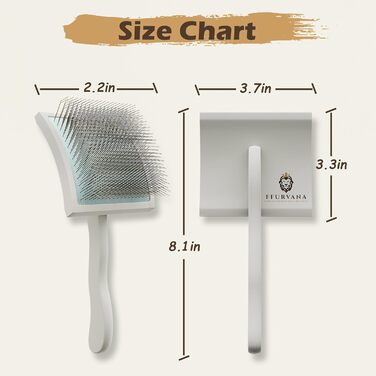 Професійна щітка для грумінгу домашніх тварин Robuste | Для довгошерстих та кучерявих собак та котів (кремово-білий)