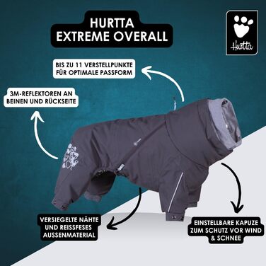 Hurtta Extreme Overall Winterjacke для собак (Blackberry, 25S) - тепла зимова куртка для собак