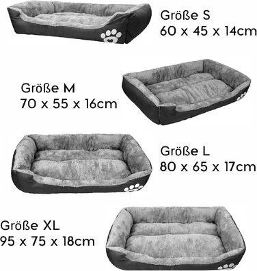 Ліжко для собак Lucky 70см, чорне: м'яке, затишне, для середніх собак, підходить для прання