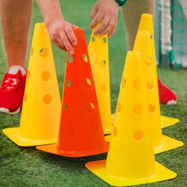 Набір для координації Bramble 18 шт. з сумкою - конуси та штанги для футболу, спорту, тренувань (діти, дорослі, собаки)