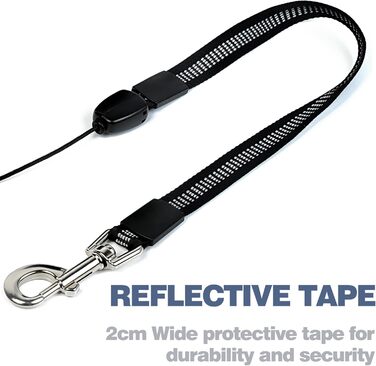 Висувна повідка для собак Fida, 9 м, покращена версія 2025, міцна, для середніх та великих собак, не заплутується, для собак до 50 кг, чорний