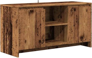 vidaXL телевізійна тумба з дверцятами та полицями, біла, 102x37,5x52,5 см, ДСП (старе дерево), меблі для телевізора, низька тумба, шафа для ТВ, HiFi, для вітальні