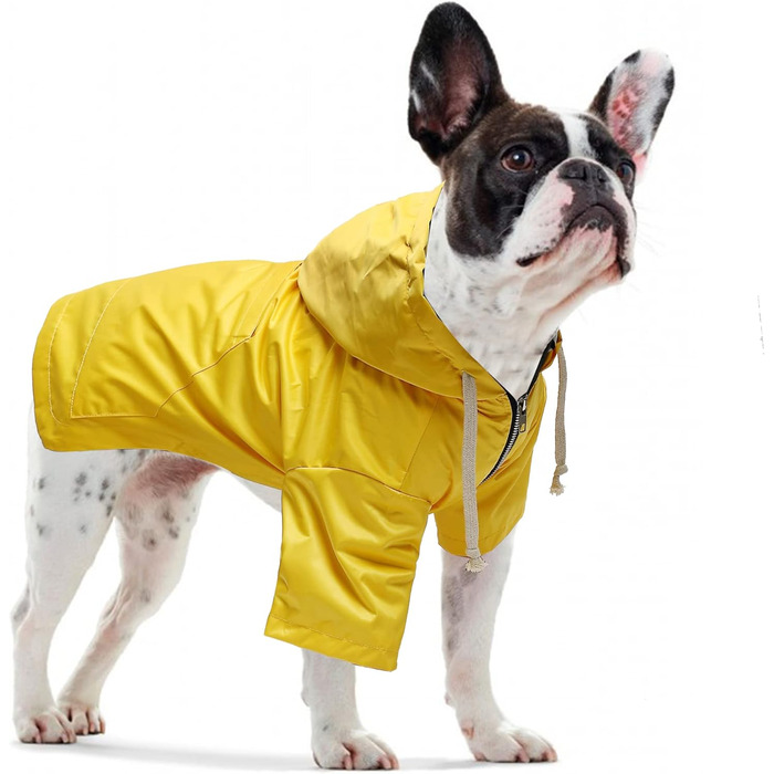Преміум дощовик для собак Pethiy, водонепроникний дощовик з капюшоном, дощова куртка для собак, жовтий, M