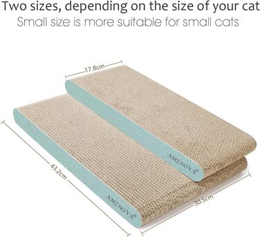 Кігтеточка для котів AMZNOVA з котячої м'яти, велика, блискуча рожево-золота (зелена), 43.2x17.8 см