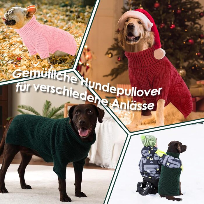 Пуловер для собак AOFITEE, теплий зимовий пуловер для маленьких собак, пуловер для такси, зелений, з високим коміром