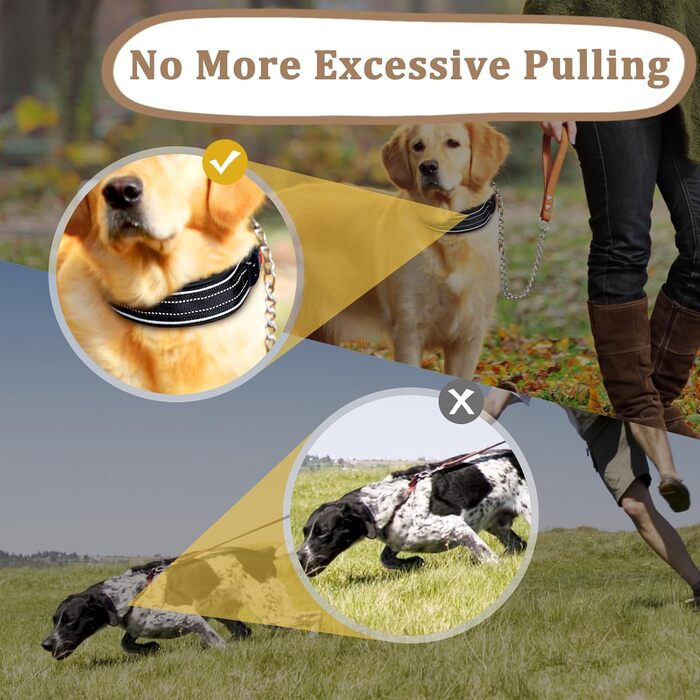 Нашийник для собак від тяги Mayerzon Martingale, світловідбиваючий, для великих та середніх порід (Пітбуль, Малінуа, Доберман), з пряжкою