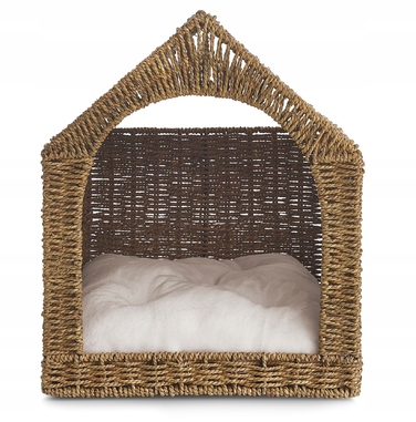 Будиночок-лежак з дашком для собак та котів, ліжко для собак з подушкою