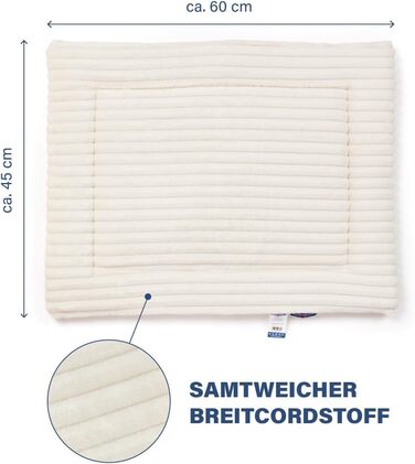 Wallace & Jones Лежанка для собак маленьких порід, 60 x 45 см, Cardi, лежанка для собак, лежанка з м'якого корду, бежева