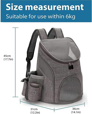 Сумка-переноска для котів та собак Lucang з блискавкою, верхня відкривання, подвійна плечова та ручка, легка, розкладається, для перенесення тварин (чорний/червоний, сірий S)