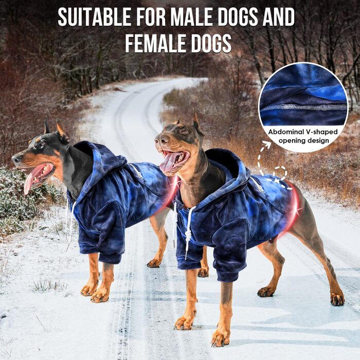 Теплий халат для собак SlowTon з отвором для повідка та кишенею, для чихуахуа, тедді, середніх собак, оранжево-блакитний, розмір Medium