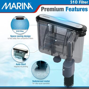 Внутрішній акваріумний фільтр Marina Slim S10 Power Filter для акваріумів до 38 л