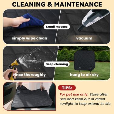 Чохли на автосидіння для собак VIVAGLORY, універсальні, степвані, 600 Denier Oxford, для більшості авто, SUV та універсалів, Heather Black, розмір (ширина: 63 см)