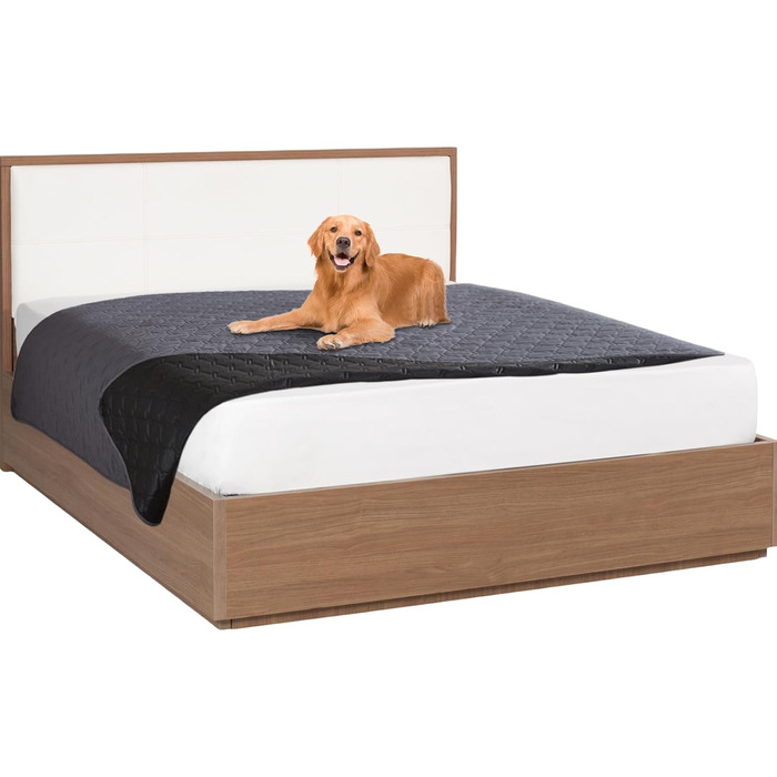 Водонепроникний плед для собак Nizirioo, 130 x 200 см, двосторонній, стійкий до подряпин, для собак та котів (темно-сірий)