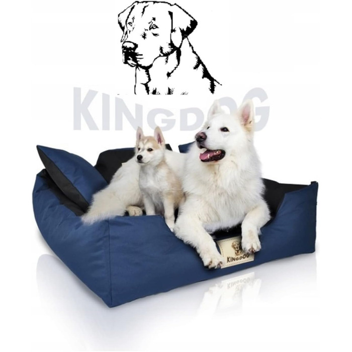 Ліжко для собак та котів KingDog з двома подушками, кошик для собак, ліжко для домашніх тварин, миється, водонепроникний PVC (XL 115x95см, Червоний)