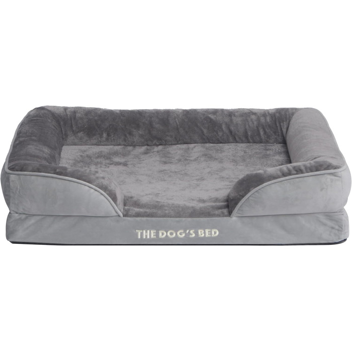 Ортопедичне лежанка для собак з ефектом пам'яті, велика, сіро-срібляста, водонепроникна, знімні чохли