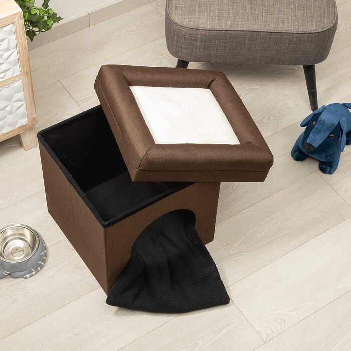 Підстилка для собак та котів Baroni Home, складана, коричнева, 38 x 38 x 42 см