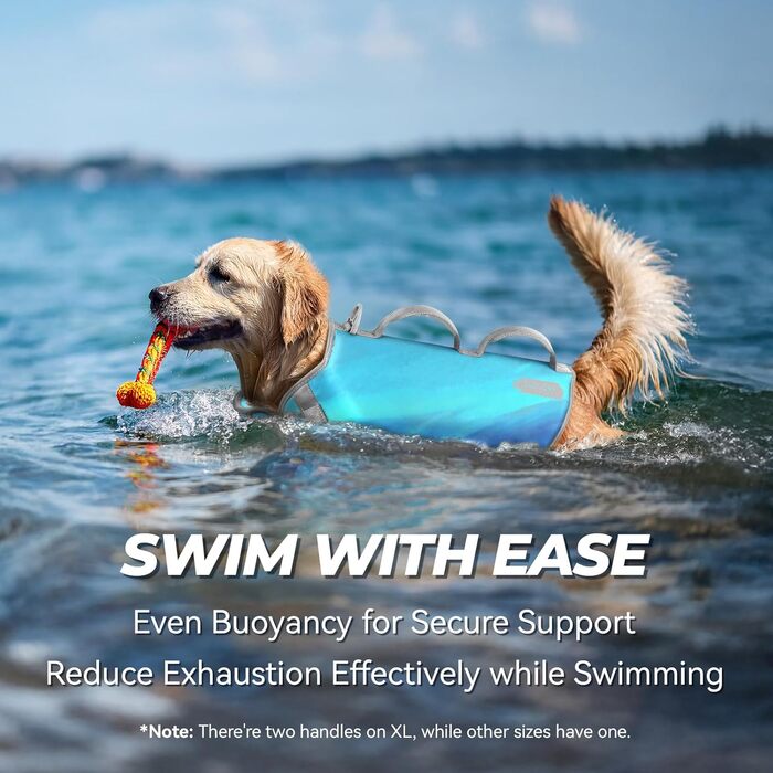 Жилет рятувальний для собак VIVAGLORY Neoprene, L, блакитний (66-74 см)