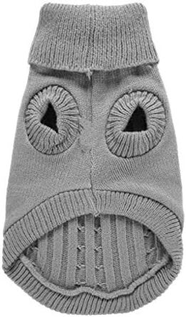 Теплий і зручний собачий светр з ролетним коміром, сірий, розмір M, акрил