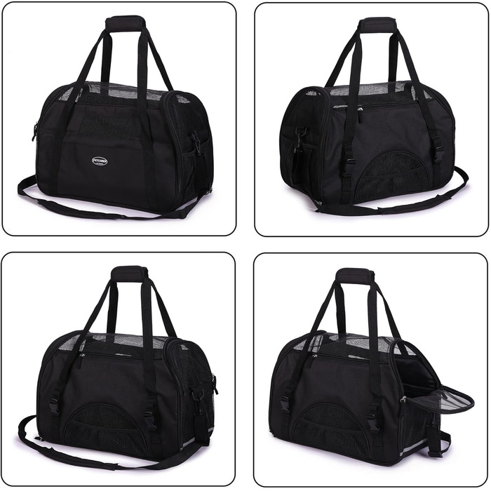 Транспортна переноска для тварин: для собак та котів Comfort Airline, чорна